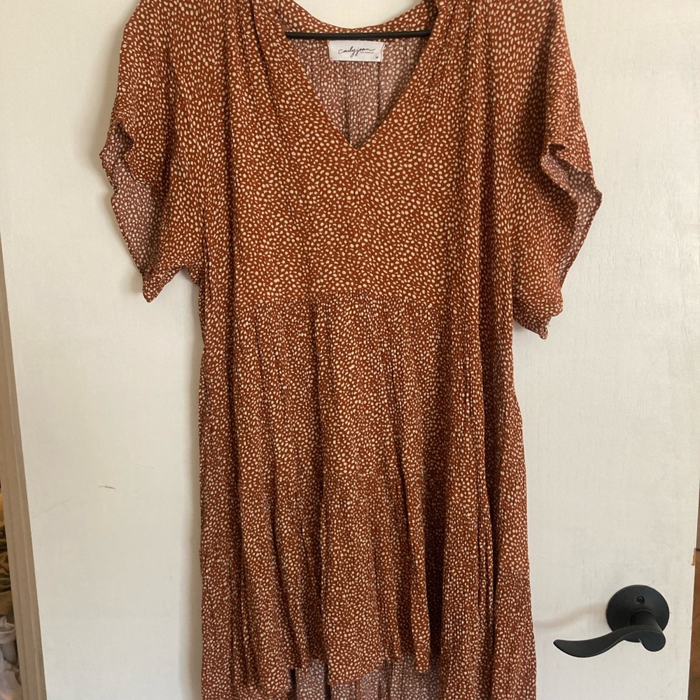 Carly Jean Los Angeles Brown High Low Dress